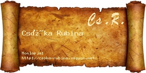 Csóka Rubina névjegykártya